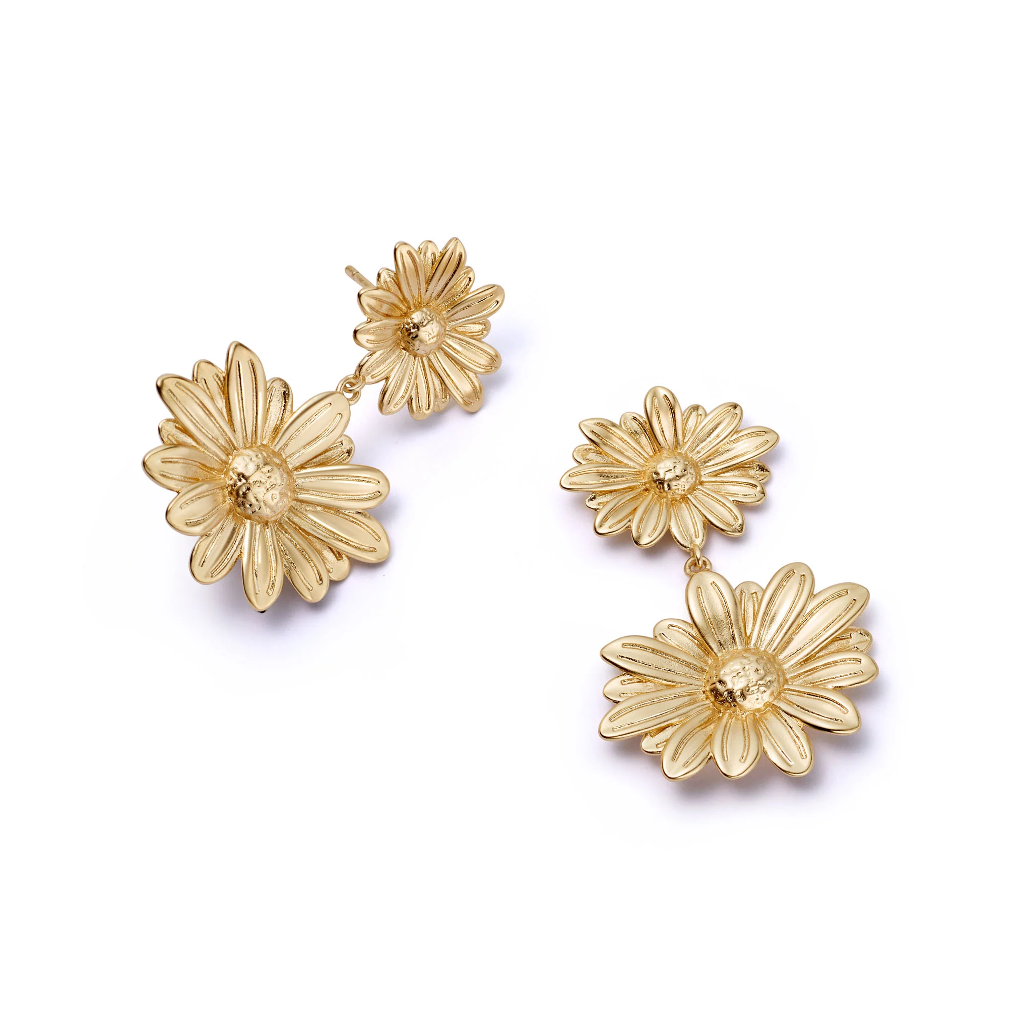 Double Daisy Flower Earrings - Image 6